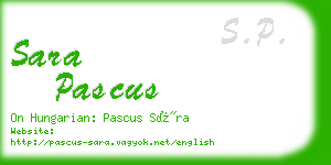 sara pascus business card